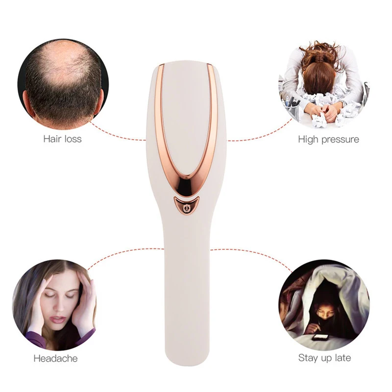 New arrival home personal care hair anti loss hair growth comb electric massage comb red blue light handheld massage comb