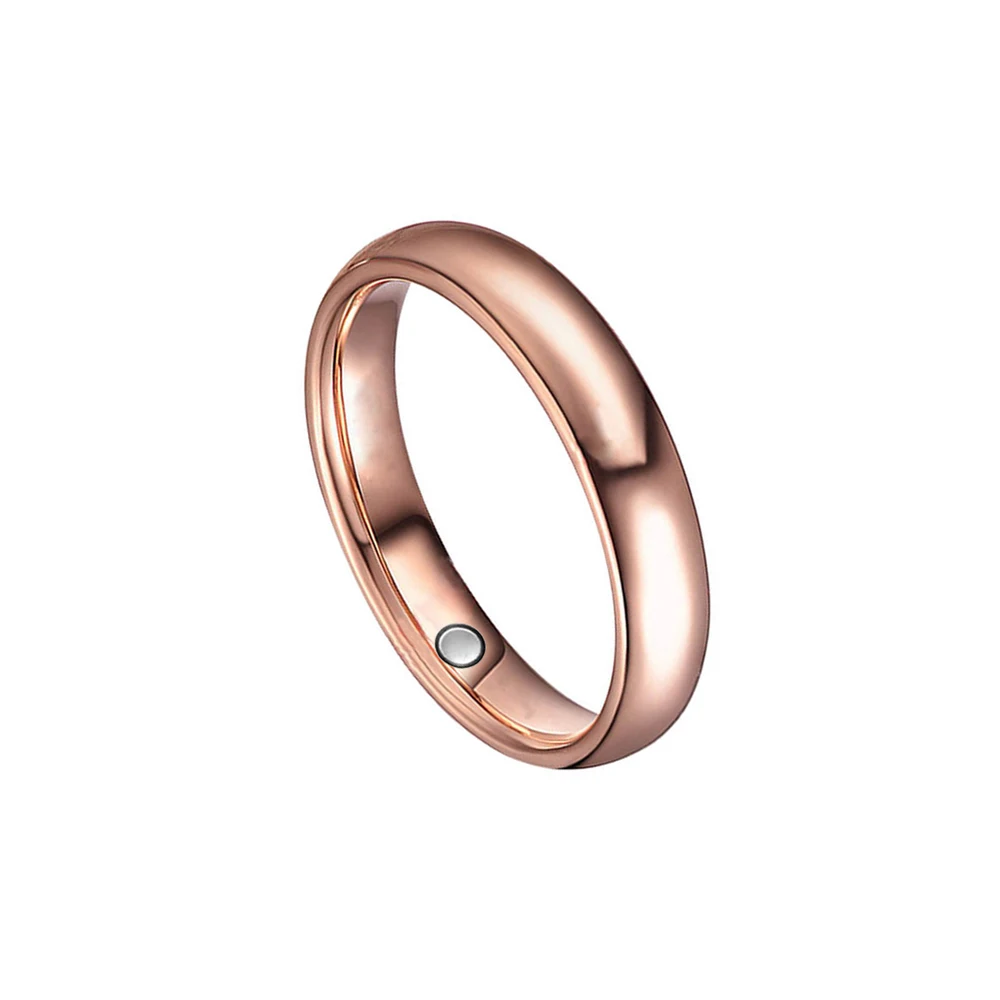 BioMagnetic Jewelry Wholesale Stainless Steel Ring High-Quality Gold Plated Magnet Couple Rings