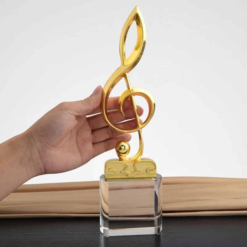 Custom Metal Microphone Music Note Trophy Competition Music Trophy