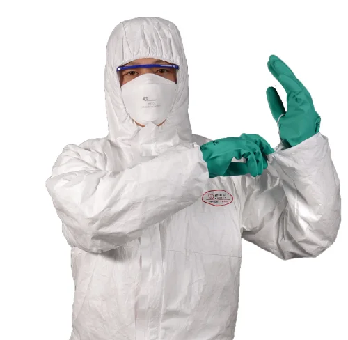 Type 5/6 Disposable Breathable tyvek equivalence  fabric Chemical Protective suits