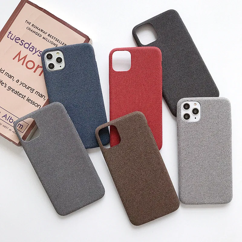 For iPhone 11 Case, New 2019 Classic Fabric Grip Pattern Cloth Phone Back Cover Protective Phone Case For iPhone 11 Pro Max