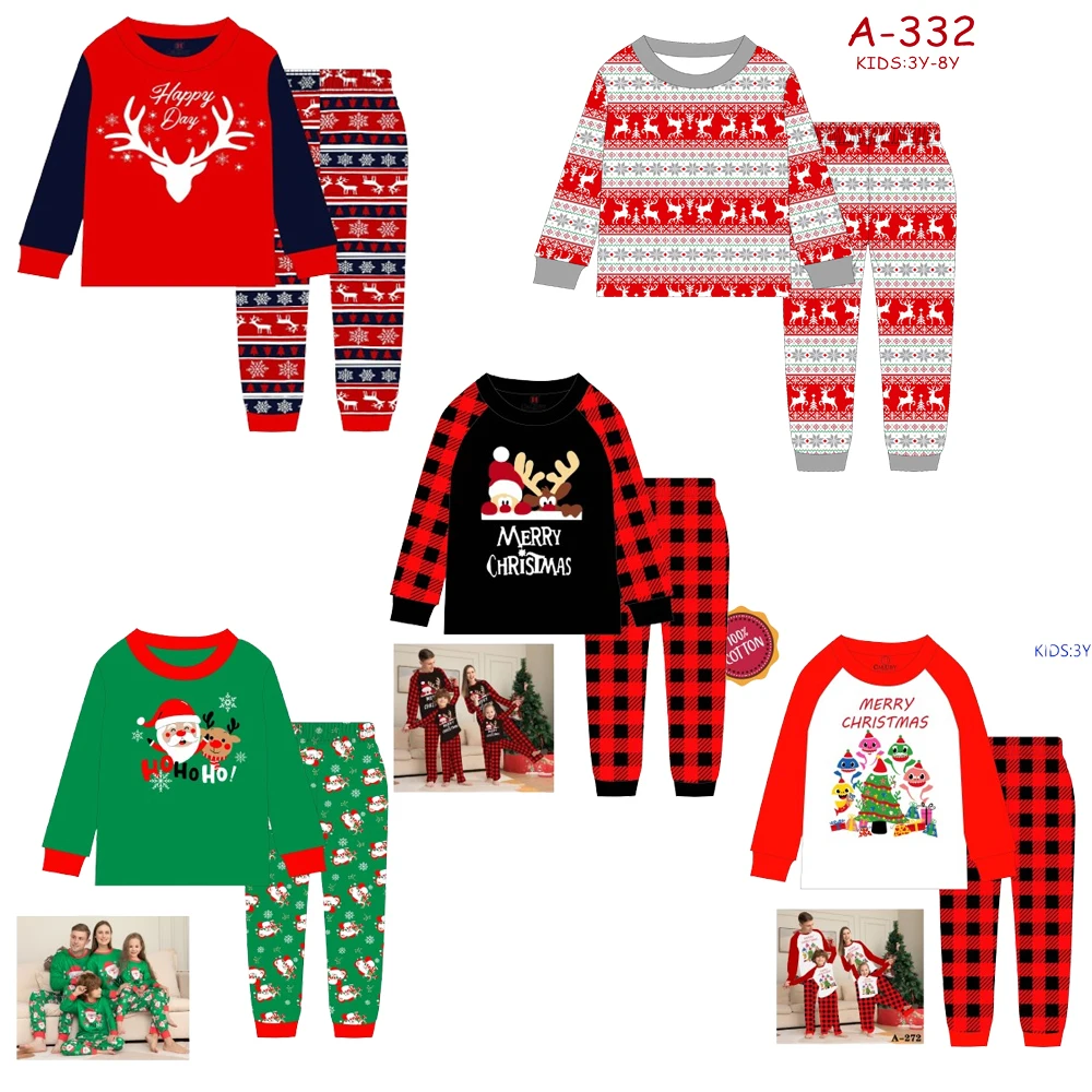 children clothing wholesale long sleeve pyjamas kids christmas pajamas pjs set kids pajama set cotton pajama for kids girls set