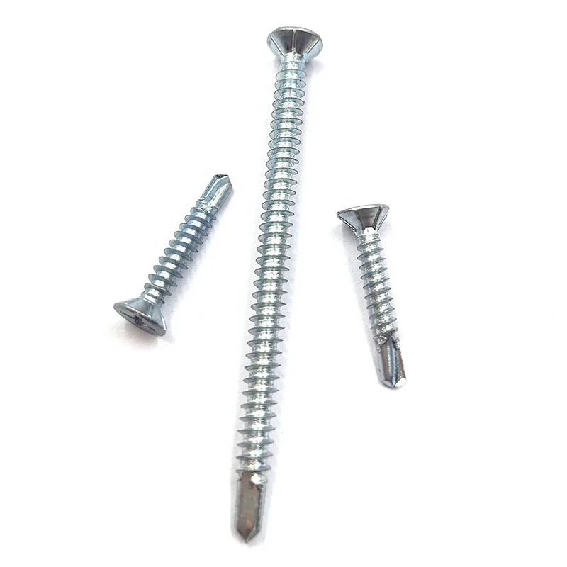 zinc plated countersunk head self drilling screw type 17 tek screw Factory price C1022A carbon steel self tapping