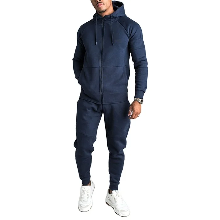 Спортивный костюм мужской из 2 предметов, на молнии, высокий и большой размер, комплект для бега