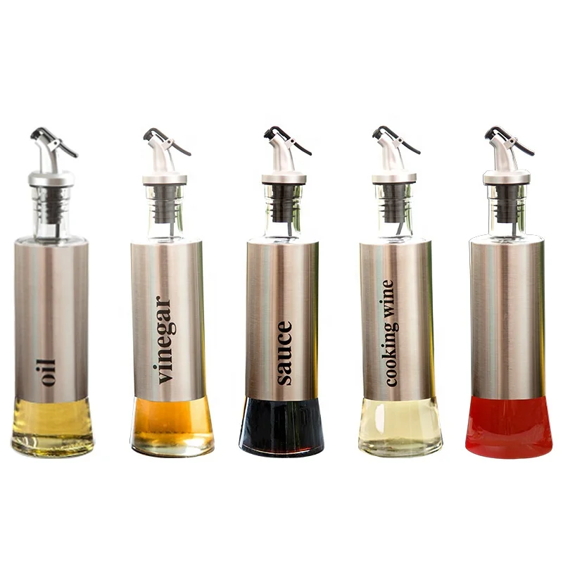Customized 300ml kitchen dispenser glass cooking oil and vinegar sauce bottles