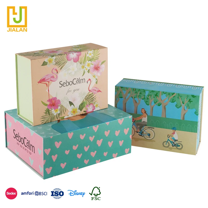 2024 популярный роскошный шарф Шелковый парик прямоугольная Складная печатная тарелка Упаковочная Подарочная коробка с магнитами