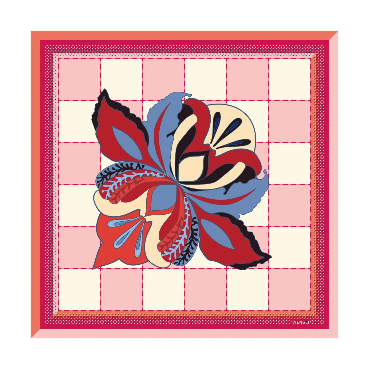 100% Fashion elegant foulard silk scarf custom digital printed silk scarves