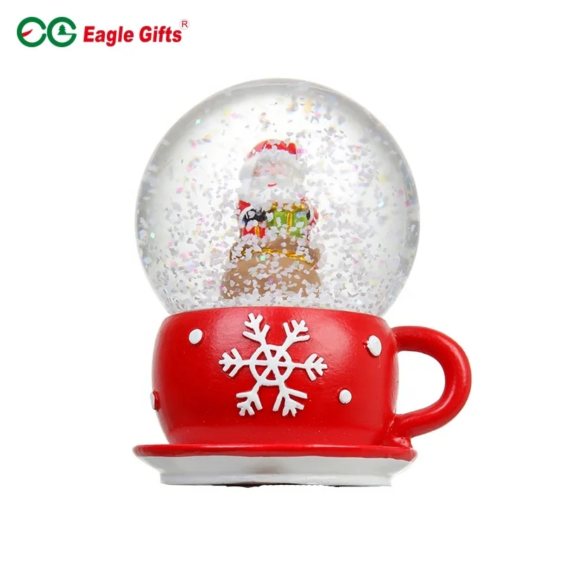 EAGLEGIFTS Hot Sale Resin Custom Made Christmas Water Polyresin Snow Globe Christmas Gift