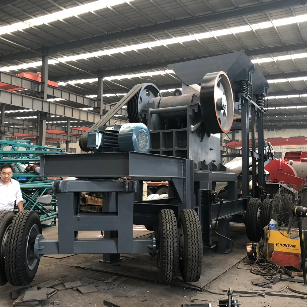 80tph Mobile Concrete crushing plant,Gravel Cobblestone Jaw Crusher with Belt Conveyor Station