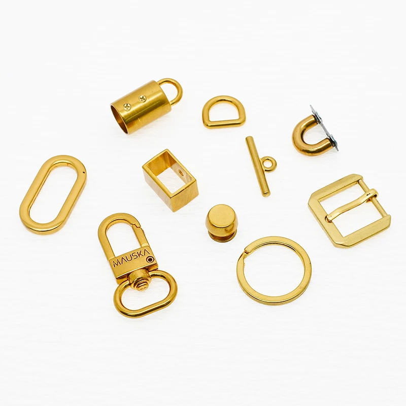 Tanai Gold Metal Quick Release Buckle Swivel Snap Clasp Hook Dog Collar Hardware Set Adjuster Slide Buckle D Ring for pet collar