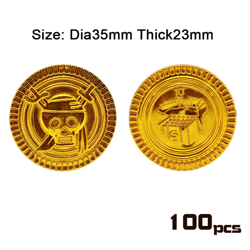 hotsale plastic pirate game gold silver coins