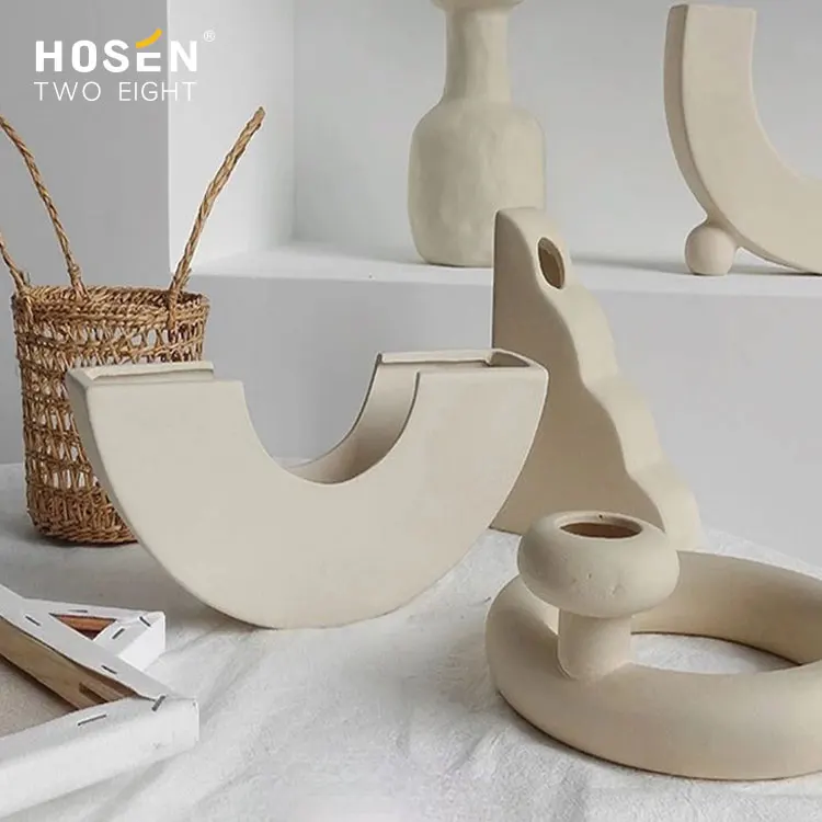Home Accessories Minimalist Room Decor Unique Design Irregular Ceramic Vase New Fashion Flower Vases Artwork House Decoration