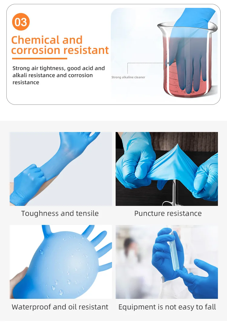 
top disposable comfort grip nitrile gloves powder free producer non-sterile nitrile gloves 