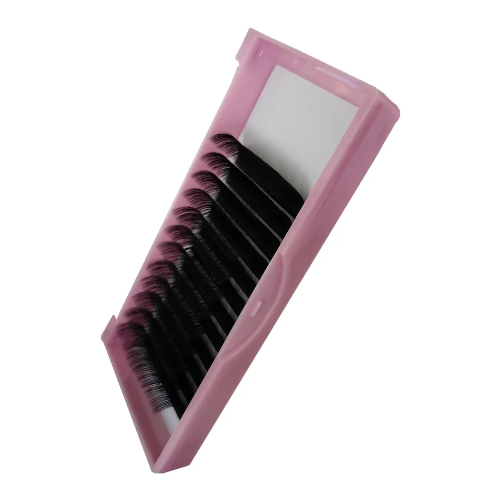 C D CC DD L J Super Soft PBT Fiber Volume Fans Silk Eyelash Extension High Quality Natural Long 0.06-0.25 Mm Hand Made 10 Pcs