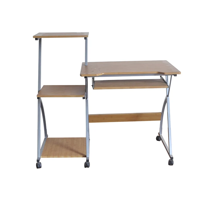 
Modern Design Reading Metal Wheels Wood Workstation Writing Table 