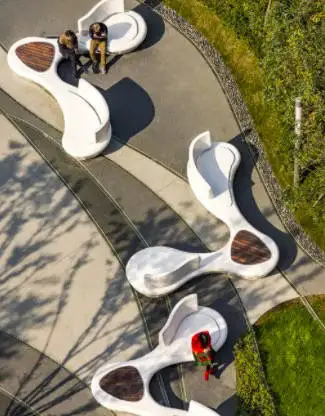 Y907 Triangle big outdoor sofa customized other furniture sculpture project art decoration public area leisure rest chairs