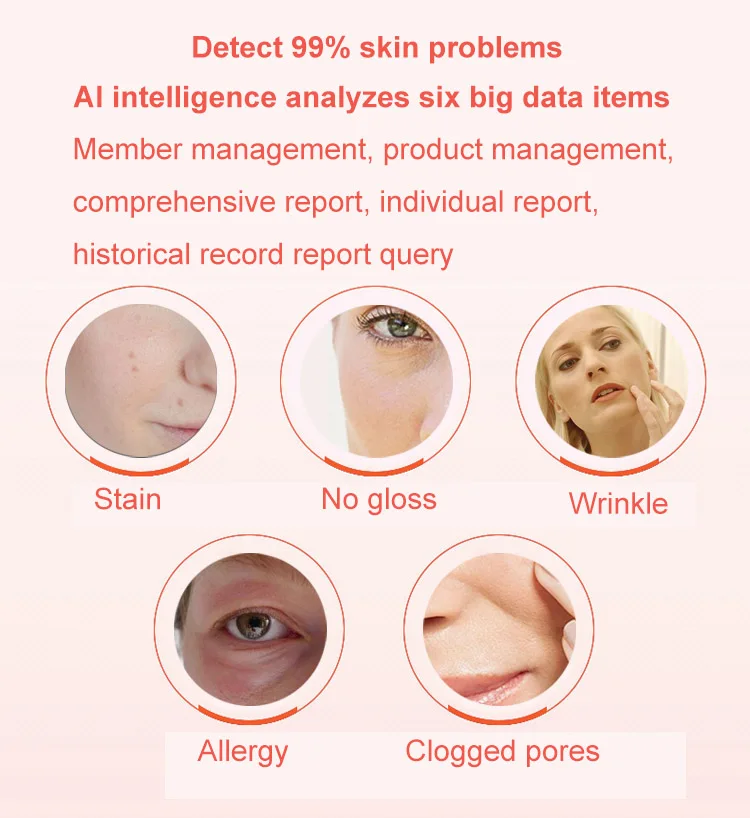New AI System 2024  Portable Beauty Face Skin Analyzer Three spectrum automatic skin analysis system