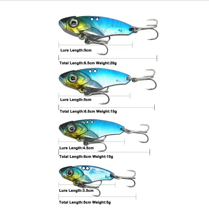 Metal Fishing VIB Lures Vibration Bait Spinner Spoon Fishing Lures Jigs Trout Fishing Baits Shore cast Pesca