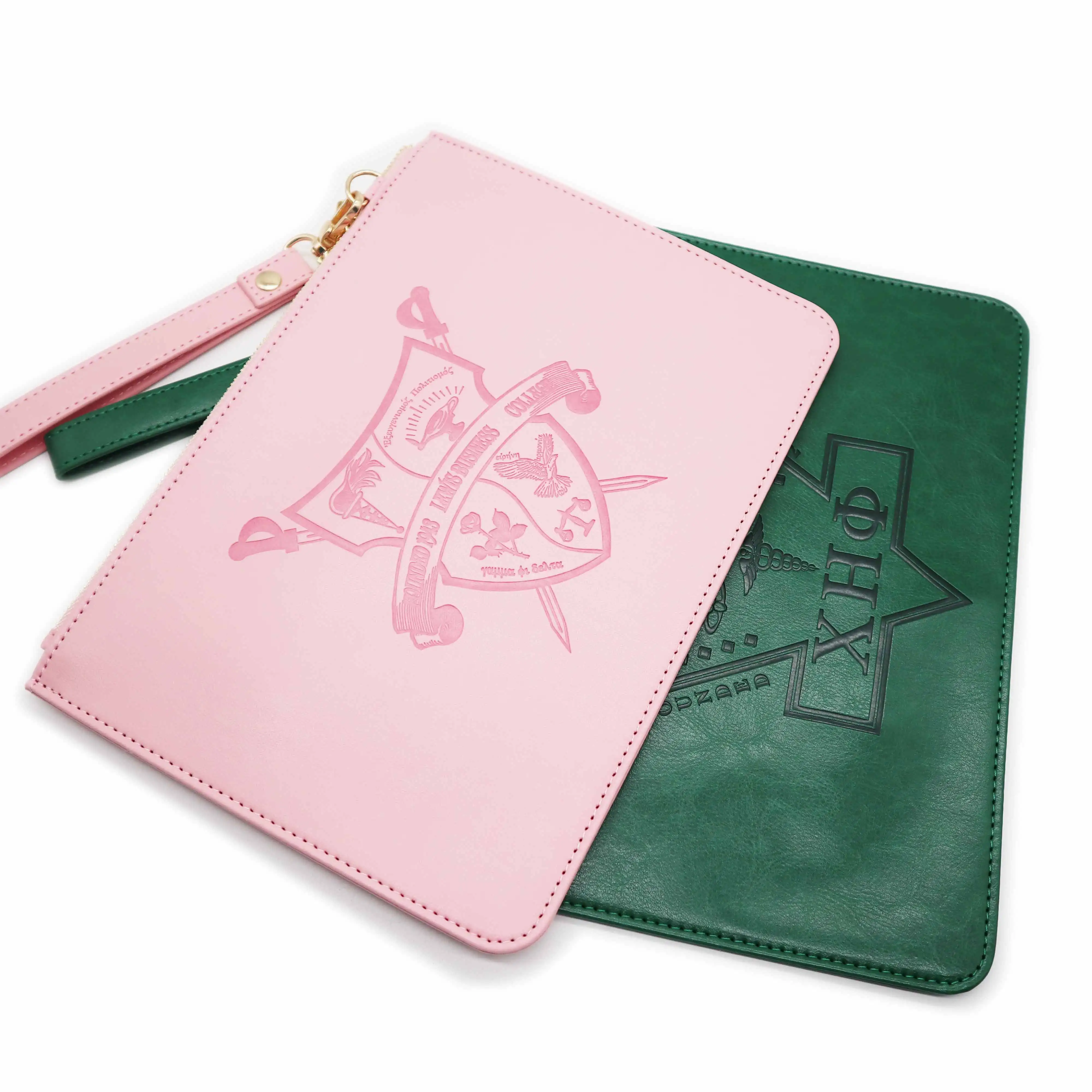 Sorority Chi Eta Phi PU leather travel bag for women Custom logo men genuine leather bags