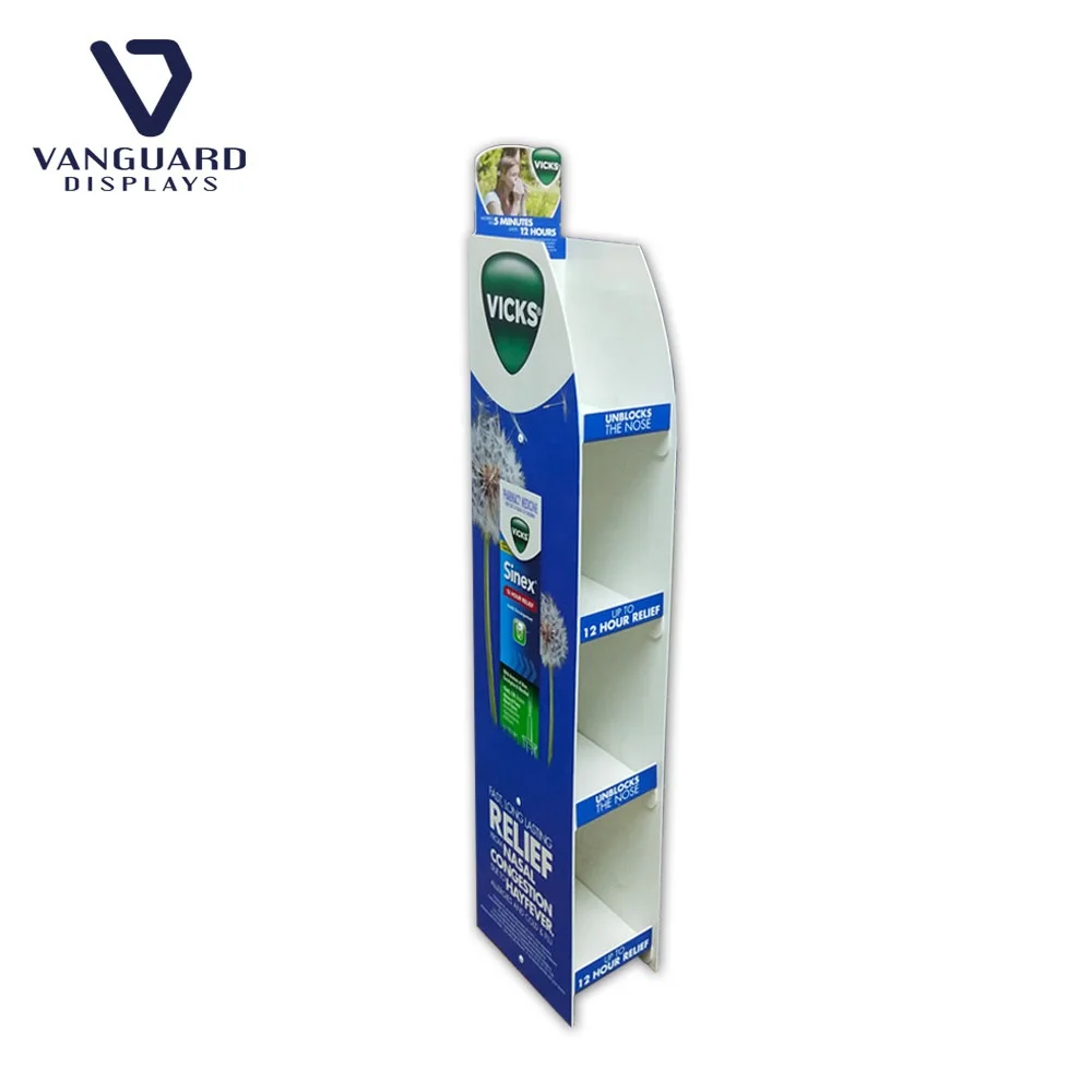 
Corrugated Carton Floor Display Rack Paper Display Stand Shelf Unit Custom Cardboard Products Display Stand 