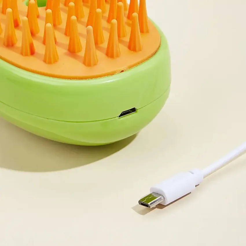 3-in-1 Rechargeable Pet Water Spray Brush Soft Dog Hair Steamy Comb Cat Steam Brush For Cat Massage Bathing and Cleaning