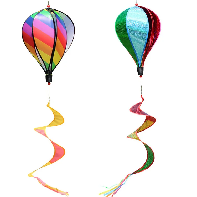 Hot air balloon ornaments Rainbow colorful windmill home garden outdoor decoration Spiral windmill