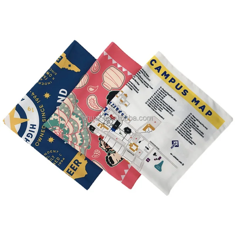 Customized Design Your Own Logo Printing Bandana Square Polyester Bandana High Quality Digital Print Bandanas