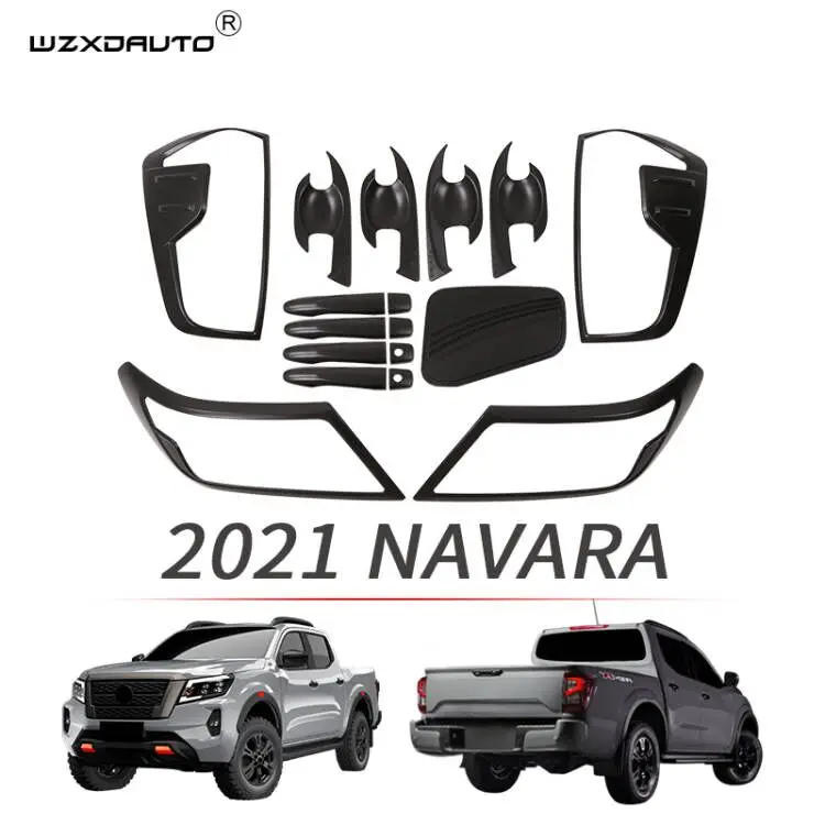 WZXD New Arrival Abs Matte Black Pickup 4x4 Accessories Car Stickers For Nissan Navara Np300 2015+ 19pcs