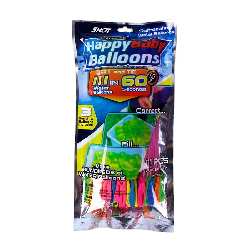 111pcs Interactive Summer Toys Bomb  Party Magic Water Balls Easy Quick Fill Bomb Water Balloons for Outdoor