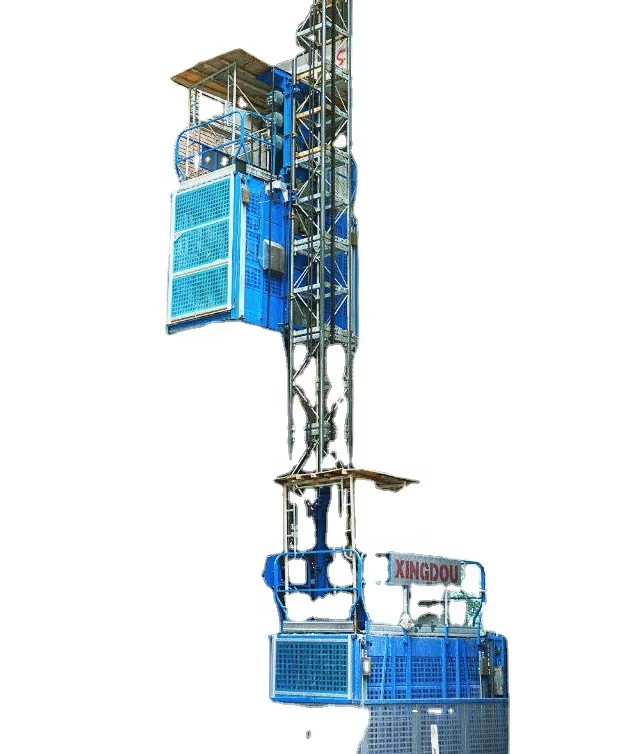 sc100 100 vfd type construction material lift passenger hoist for high rise buildings with safety device