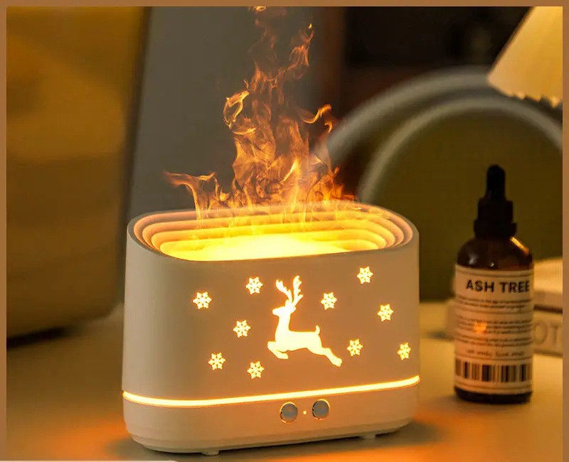 New 3d Fire Usb Humidifier Essential Oil 230ml Flame Aroma Diffuser Portable Air Humidifier With Simulation Flame Night Lig
