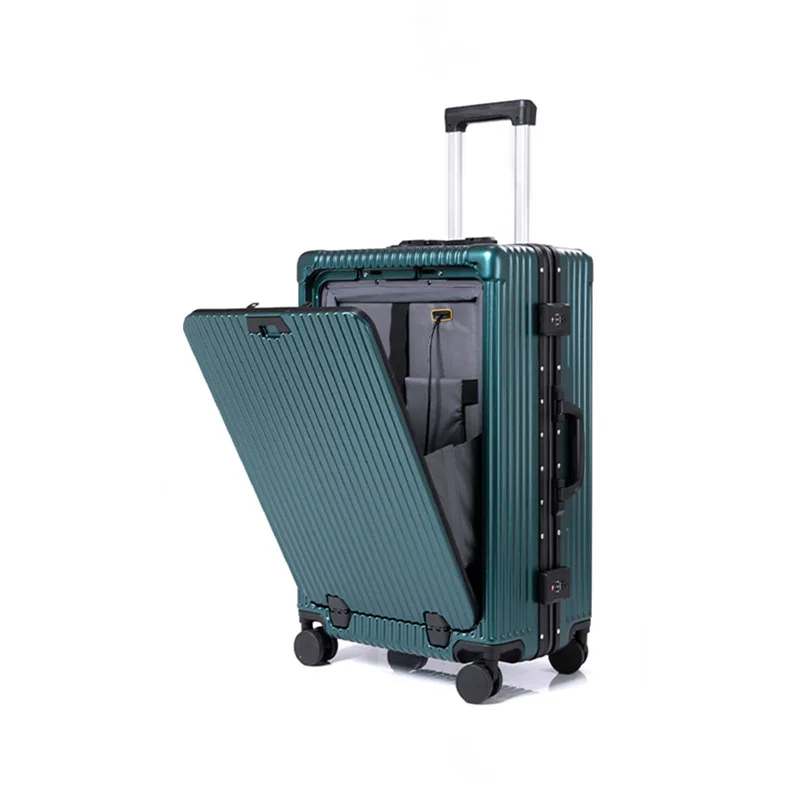 July New Arrival Aluminum Luggage 24 Inch Aluminum Suitcase Multifunctional Password Suitcase Luaage Rack