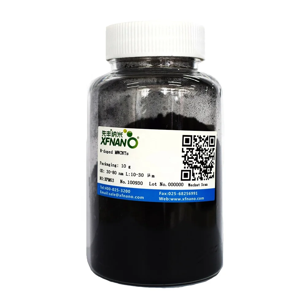N-легированного мульти углеродные нанотрубки порошок цена 30-80nm многостенных УНТ с длиной 10-30um