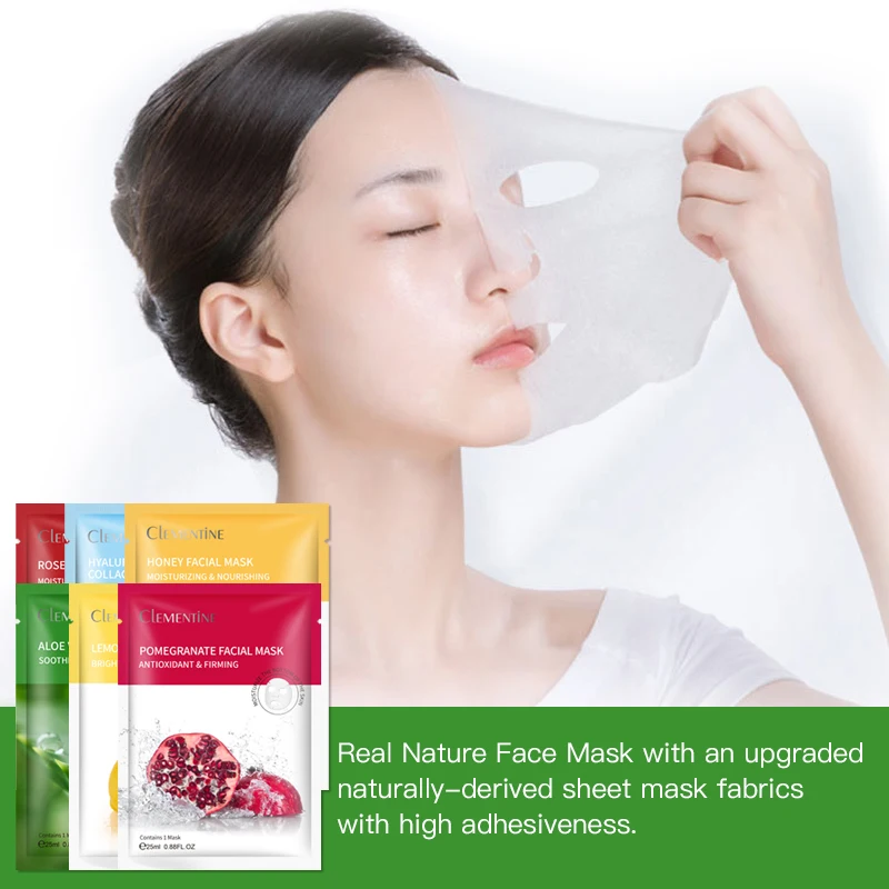 Private Label OEM Korea Anti Wrinkle Moisturizing Facemask Cosmetic Plant Extractions Whitening Rose Facial Mask Sheet Skin Care