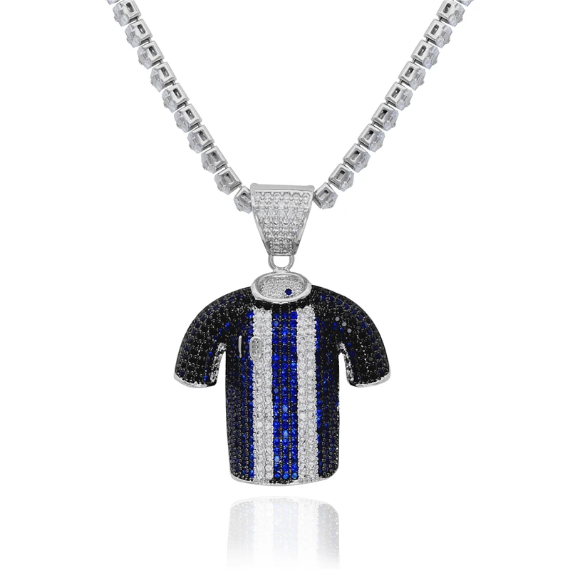 Iced Out Brass Argentina football clothes Pendant