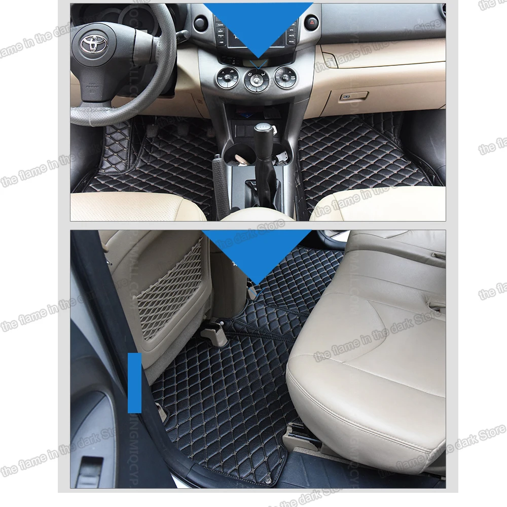 Кожаные автомобильные коврики для toyota rav4 2005 2006 2007 2008 2009 2010 2011 2012 xa30 коврик аксессуары ног rav