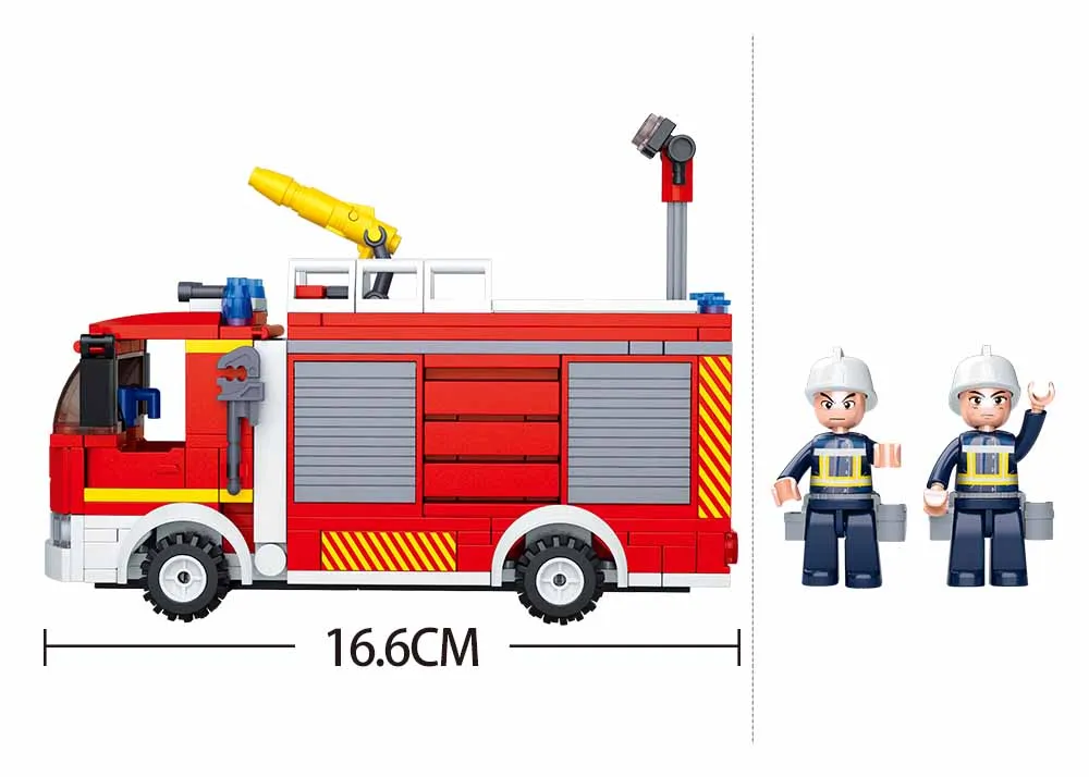 Sluban Building Blocks M38-B0626 Water Tank Lorry of Fire Departments 343PCS Fireman figures Construction Kit for Kids