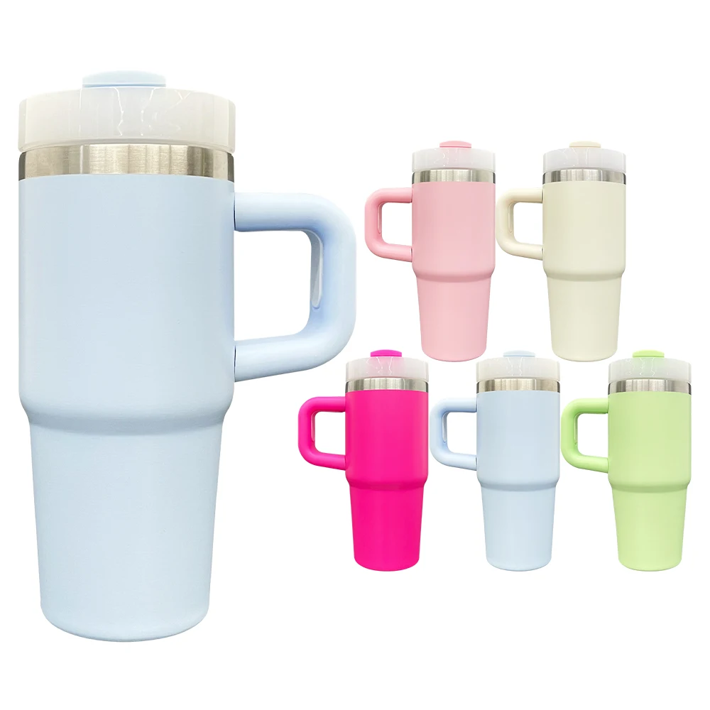 14oz Blank Sublimation Macaron Vacuum Insulated Stainless Steel Baby Kids School Tumbler Cup Travel Mug Water Bottle With handle