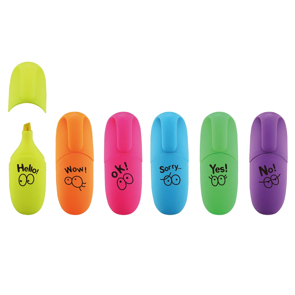Mini Neon Highlighters: Pocket-Sized Brilliance, 6 Vibrant Colors, Perfect for School, Office, and Home