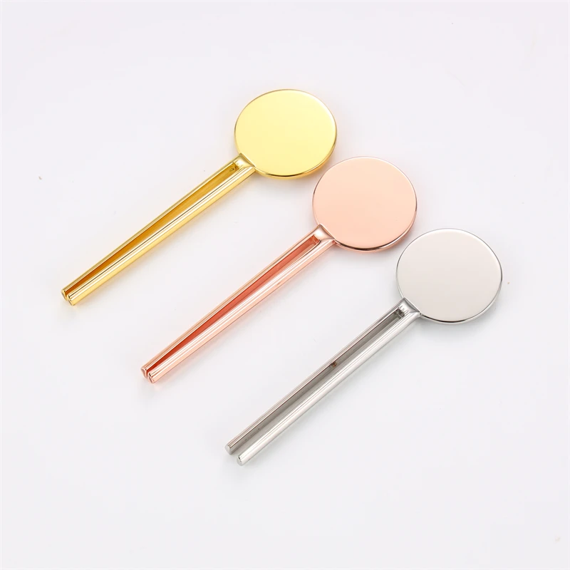 Laser Printing Custom Logo 6.5cm Skin Cream Tube Squeezer Key Shape Rolling Metal Toothpaste Squeezer