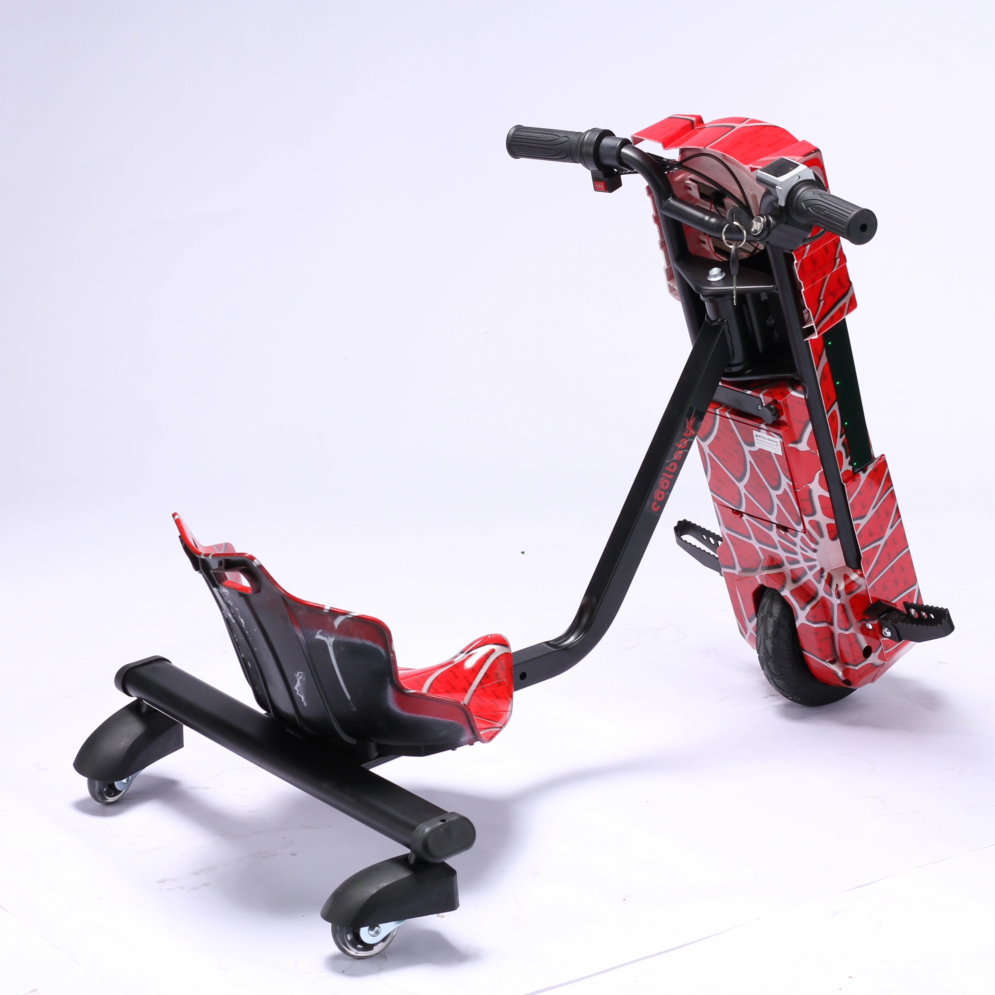 Strong Power 6.5 Inch Three Wheels Electric Drift Scooter Trike With Adjustable Frame Bluetooth Speaker For Kids And Adults