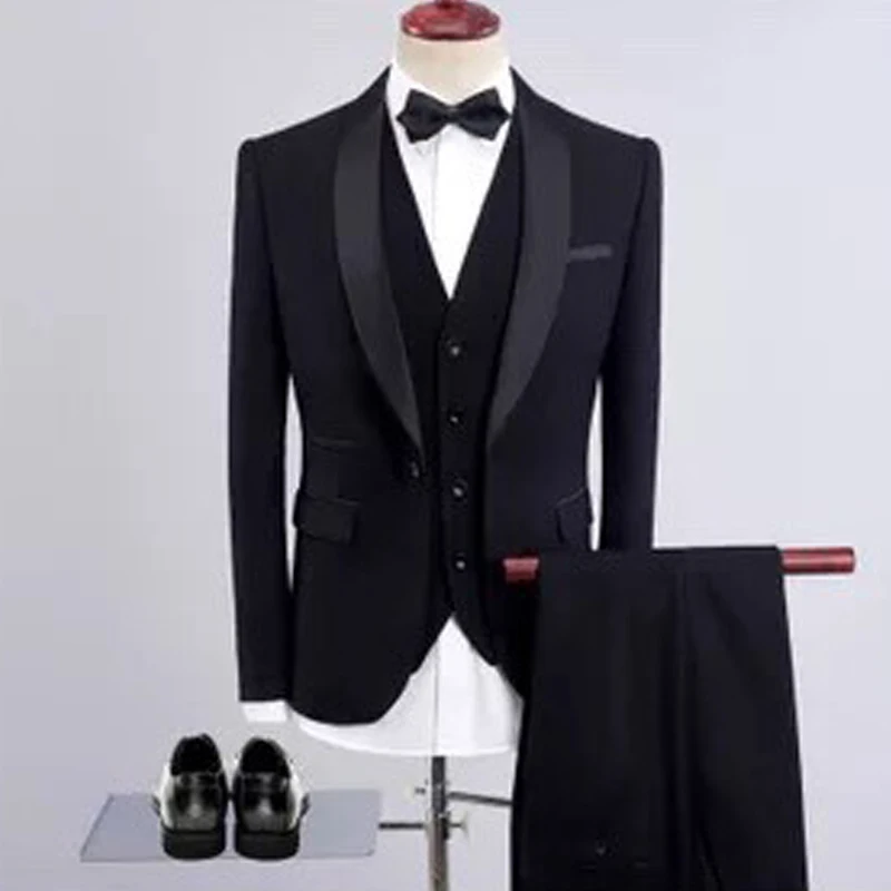 Деловой костюм из 3 предметов, брючный костюм на заказ для мужчин, свадебные костюмы, облегающие мужские костюмы из 3 предметов, комплект для мужчин