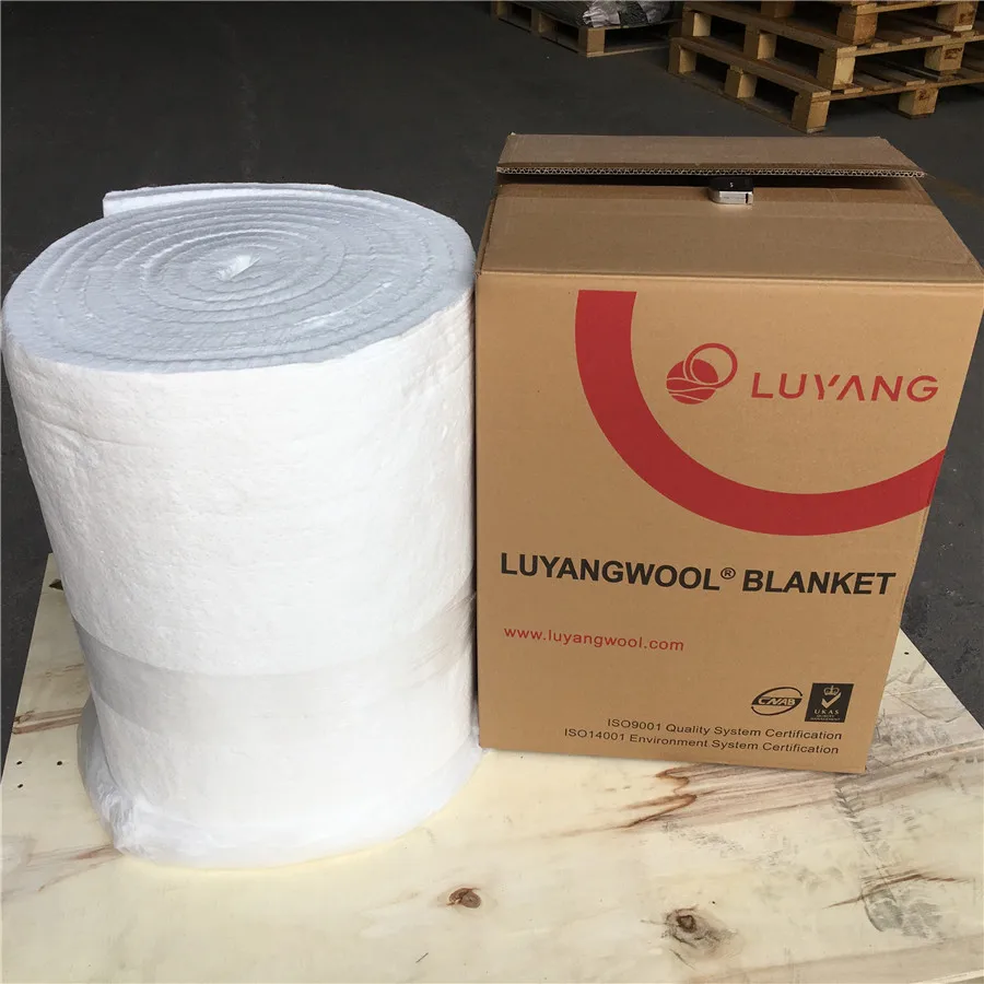 New ! China factory price Luyang 7320x610x25mm 96kg/m3 1430 HZ ceramic fiber insulation blanket for Thermal Insulation of Stoves