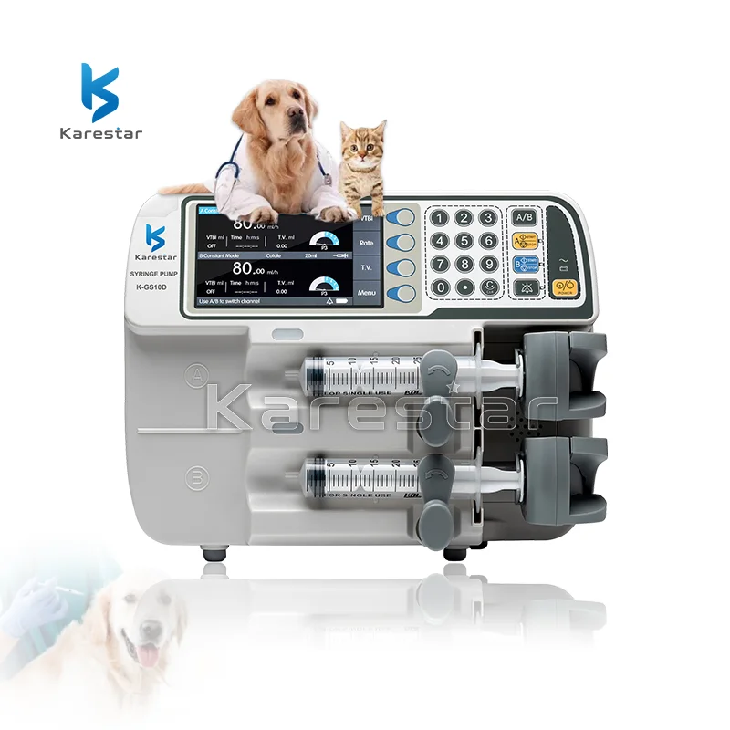Medical Portable Animal Use ICU CCU Double Channel Automatic Volumetric Fluid Electronic Syringe Pump