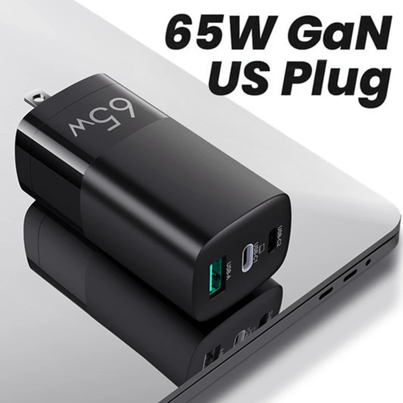 Адаптер для быстрой зарядки ноутбука с 3 портами USB Type-C 65