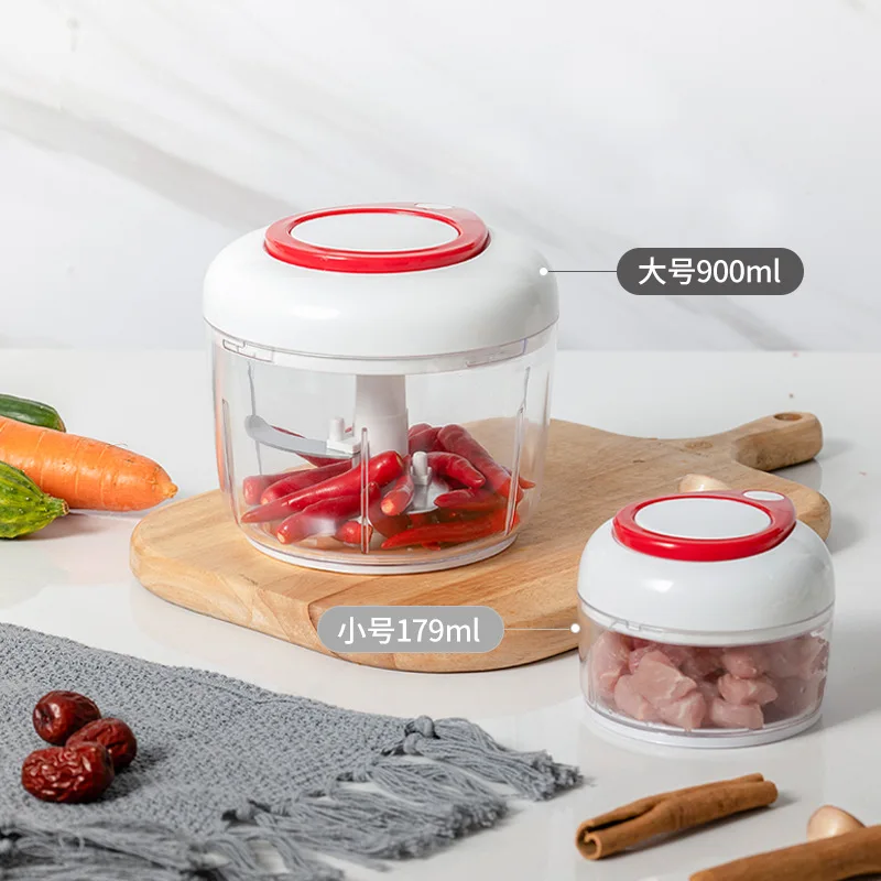 
Manual Vegetable Slicer and Dicer 500ML Hand-Powered Portable Food Processor Food Garlic Chopper 
