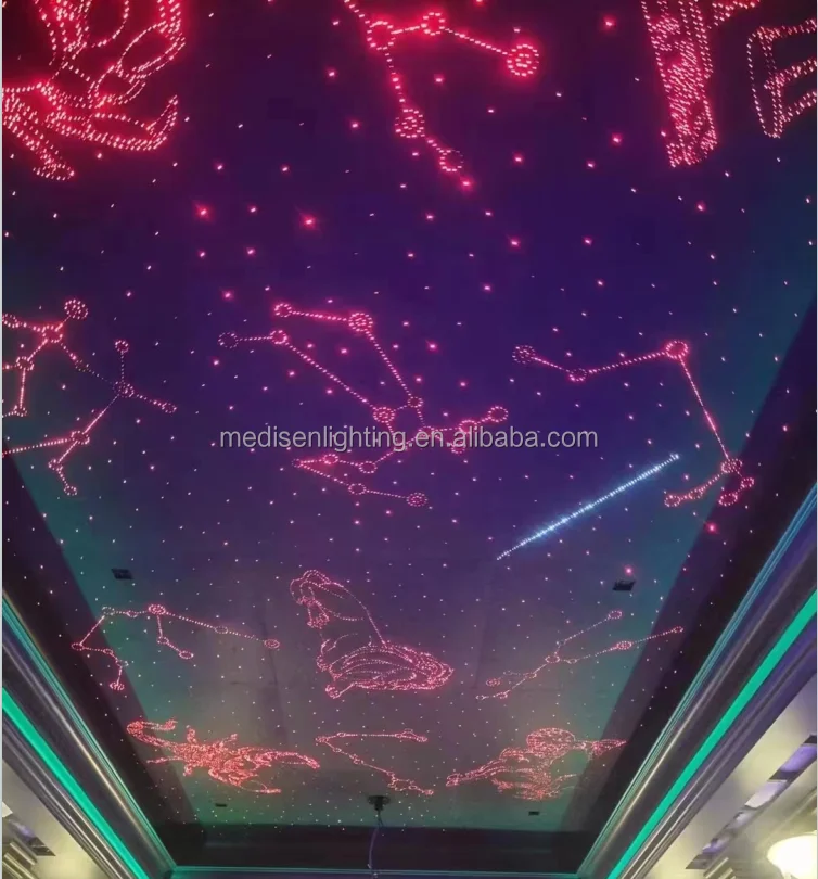 rgb/rgbw color change   ceiling lighting fiber optic starry sky light  for sales center/hall