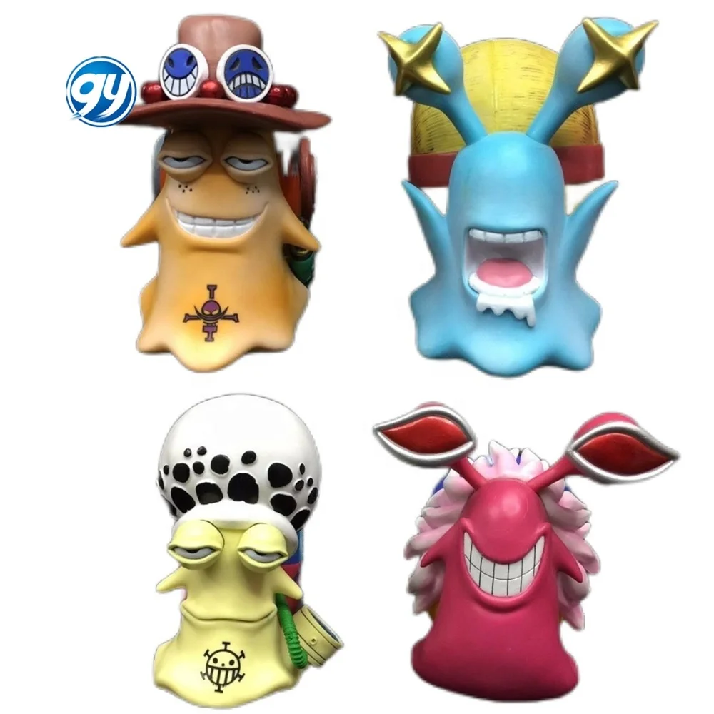 GY Figuras de 2PCS/SET Anime Zoro Luffy Ace Law Doflamingo 1 PIECE Manga Figurine Den Den Mushi PVC Model Collectible Figure Toy