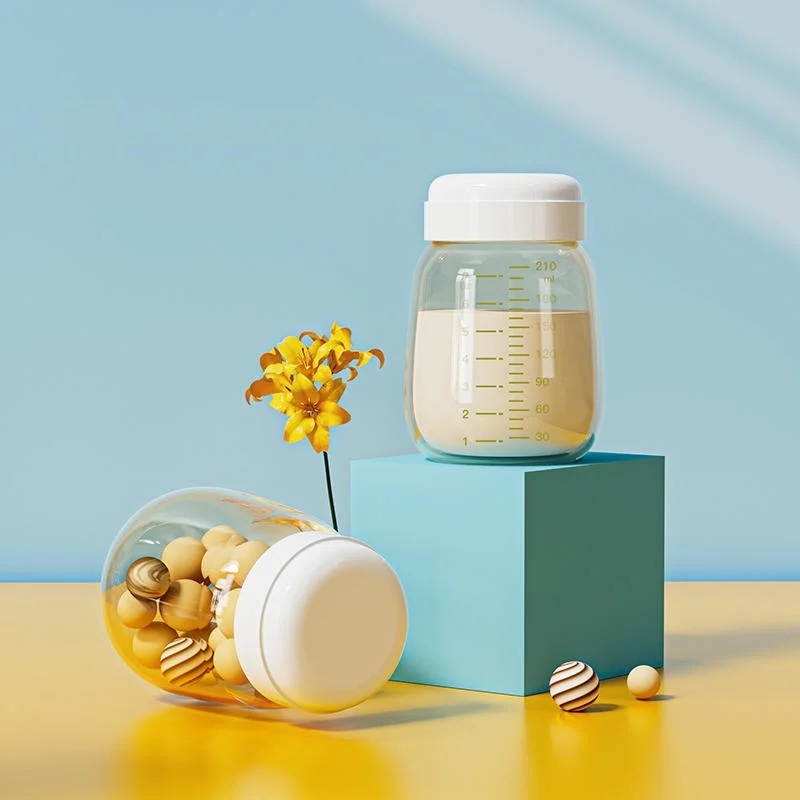 Breastmilk Preservation Bottle Baby Milk Storage Bottle PPSU Wide Diameter Connected to Breast Pump 210ml Reusable 2PCS