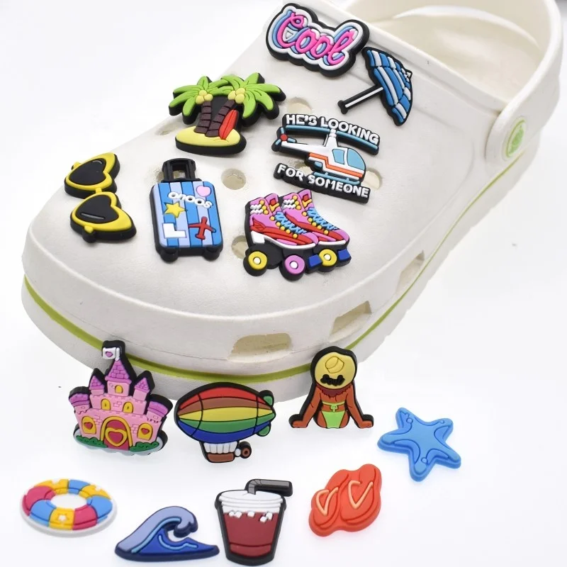 Недорогие брелоки для обуви для путешествий и лета, аксессуары на пуговицах, дизайнерские брелоки для девочек и мальчиков, праздничные подарки